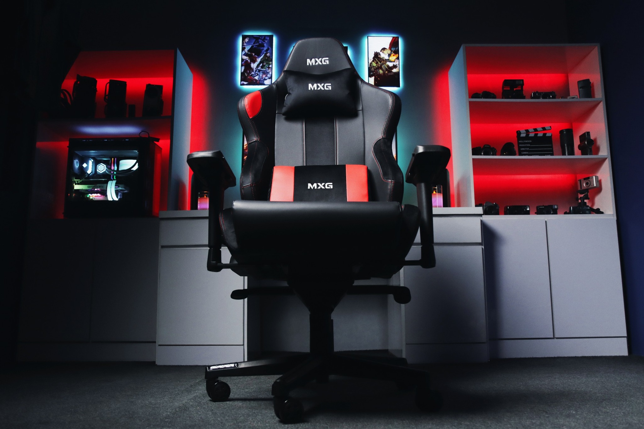 MXG PGC-01 Frog Mechanism Premium PVC with Headrest and Lumbar Support Gaming Chair